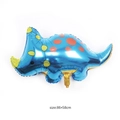 Blue triceratops foil balloon for dinosaur party decor, size 86x58cm with metallic finish - Ins Blue Triceratops / 86*58cm