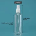 100ml clear plastic perfume spray bottle with dimensions and capacity specifications - 100ml / Clear