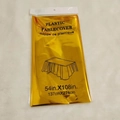 Metallic gold disposable plastic tablecloth measuring 54 x 108 inches in retail packaging - Gold 1.37*2.74m