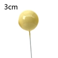 Boule dorée brillante de 3cm pour décoration de gâteau sur fond blanc pur - 3CM de diamètre / Jaune