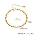 Poliertes Edelstahl-Bambusarmband mit Maßangaben und praktischer Verlängerungskette - Goldenes schlichtes Bambuskettenarmband 17+5cm
