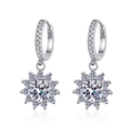 Orecchini a cerchio in argento sterling S925 con girasole in moissanite da donna - Stile Zirconia 5mm / Argento 925