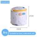 Cylindrical mesh laundry bag with pineapple pattern and yellow zipper for bras and underwear - Bra Bag 15*17 - Pineapple