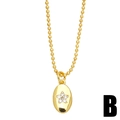 Golden star moon necklace with oval pendant and white crystal flower detail - Oval Flower Style (B)