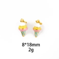 Detail of colorful ice cream cake charms made with alloy drip oil for DIY jewelry crafts - No.5 Blue Cone