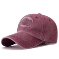 Cappellino da baseball bordeaux slavato effetto vintage con ricamo sportivo bianco - Regolabile / Borgogna
