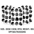 Set di 5 adesivi murali PVC a pois bianchi e neri stile acquerello, 20x30cm - Pois Acquerello Nero e Bianco (Stile E) / 20x30cm (5 Pezzi/Confezione)