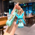 Cute Pokémon Glaceon silicone keychain with mint green wrist strap and gold lobster clasp - B348-5 Sky Blue / Large
