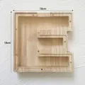 Letter E wooden money box with acrylic panel and natural oak texture, size 18x18cm - Letter E