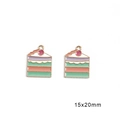DIY colorful cake-shaped alloy enamel pendant in purple and pink for jewelry making - Colorful Cake