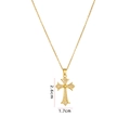 Golden cross necklace for women featuring sparkling white cubic zirconia inlay - Gold Cross (A628)