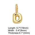 Goldenes Armband mit D-Buchstaben-Herzanhänger, Kristallen und Maßen im Bild - Gold - Buchstabe D