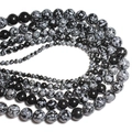 Natural snowflake obsidian round beads for DIY bracelets in various sizes - Snowflake Obsidian / 4mm Approx 93pcs