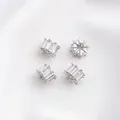 Set of four 14K gold-filled spacer beads with white gold finish and inlaid zircons - Style 11 / 8x5mm / White Gold