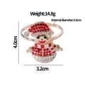 Golden snowman Christmas napkin ring with red rhinestones and 3.6cm inner diameter - Snowman