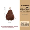Pear-shaped black walnut wood coaster with leather handle and non-slip heat insulation - Pear Shape Black Walnut Coaster