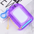 Portable purple magnetic drawing board toy with blue pen and carabiner clip for kids - Dinosaur Transparent Purple Board
