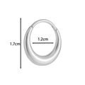 Créole en titane G23 argenté avec diamètre extérieur 1,7 cm et intérieur 1,2 cm - 12mm Argent
