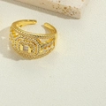 Verstellbarer 14K vergoldeter Ring, unregelmäßig mit Zirkon-Mehrschicht-Design in Gold - Ausgehöhlter Stil (JZ0503-4)