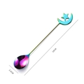 Rainbow stainless steel stirring spoon with crescent moon and star cutout handle design - Star Moon Spoon / Iridescent