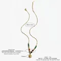 18K gold plated stainless steel sun pendant necklace with multicolored natural stone beads - Sun Flower
