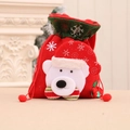Red Christmas velvet drawstring gift bag featuring a 3D polar bear and snowflake patterns - Polar Bear