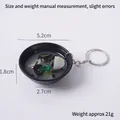 Porte-clés mini soupe miso japonaise avec bol de 5,2 cm et détails alimentaires réalistes - Soupe de Champignons Noirs et Radis - Porte-clés