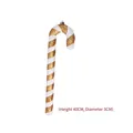 40 cm gold-weißer gestreifter Weihnachts-Zuckerstangen-Anhänger mit Glitzer-Finish - H: 40cm, Durchm: 3cm / Gold/Weiß