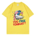 Yellow Independence Day T-shirt with eagle graphic and You Free Tonight text print - XS / Yellow Eagle Style