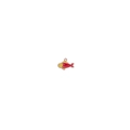 DIY jewelry charm featuring a small red enamel goldfish with golden metal alloy edges - 10 Pieces Pack / Red Little Fish