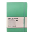 Cuaderno A5 rayado verde con banda elástica y 160 páginas de papel premium 100 gsm - Verde hierba (Rayado)