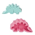 Moules en silicone dinosaure 3D vert et rose pour gâteaux et bougies faits maison - Style Stégosaure Rose (50-3111-A)