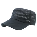 Berretto militare da uomo in mesh traspirante nero con fibbia in metallo laterale - Regolabile / Blu navy