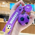 Portachiavi da calcio viola con mini pallone 3D e cinturino in silicone GOOOOAL sportivo - Viola
