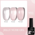 LILY'CUTE LC-Y01 Jelly Nude Gel Nagellack, 7ml Semi-Transparent Pink UV LED Nagelgel - Hellnude-Rosa-Y01