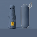 Dark blue compact capsule umbrella with hard case and UPF50+ label for sun protection - 8-Rib Enlarged Vinyl Thickened + Capsule Box / Haze Blue