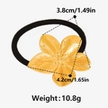 Dettaglio dell'elastico per capelli in acciaio 304 con fiore e specifiche tecniche - Oro