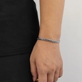 Classic silver stainless steel Cuban link bracelet for men with secure spring clasp - Steel Color (Width 6mm) / Bracelet 7 Inches (17.78cm In Length)