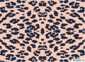 Flesh-pink water transfer nail sticker with navy blue leopard print pattern and brown outline - WG4013