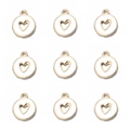 DIY jewelry charm with hollow heart pattern in gold finish and white enamel drip oil - Round Hollow Heart Style / White