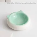 Mint green cat ear ceramic pet bowl for food and water in minimalist white setting - Mint Green
