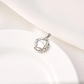 Exquisite handmade 18K silver-plated irregular pendant with white mother of pearl inlay - Style D / White Gold