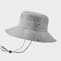 Light gray outdoor sun hat with breathable mesh and adjustable chin strap - Light Gray