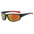 Outdoor cycling sunglasses with black frame and orange mirrored lenses for sports - Black Frame Red Mirror