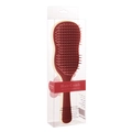 Banana leaf detangling hairbrush in deep red and cream white with gift box packaging - Red (PVC Box)