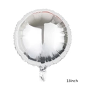 18-inch silver round foil balloon with metallic finish for wedding and party decor - Round Silver