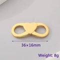 Gold infinity heart connector charm for DIY jewelry making, size 36x16mm weighing 8g - Gold Heart Infinity Style (KLJ513-Z)