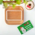 Weihnachts-Schneemann-Keksstempel mit grünem Einsatz und weißem Rahmen zum Backen - PLA / Postkarten-Ausstechform