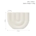 U-shaped matte white ceramic candle holder with 5 holes, size 17cm wide and 13cm high - 13203-1 Bisque 5 Heads