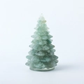 Mini green resin Christmas tree sculpture with layered leaf design on a base - 15 Aventurine